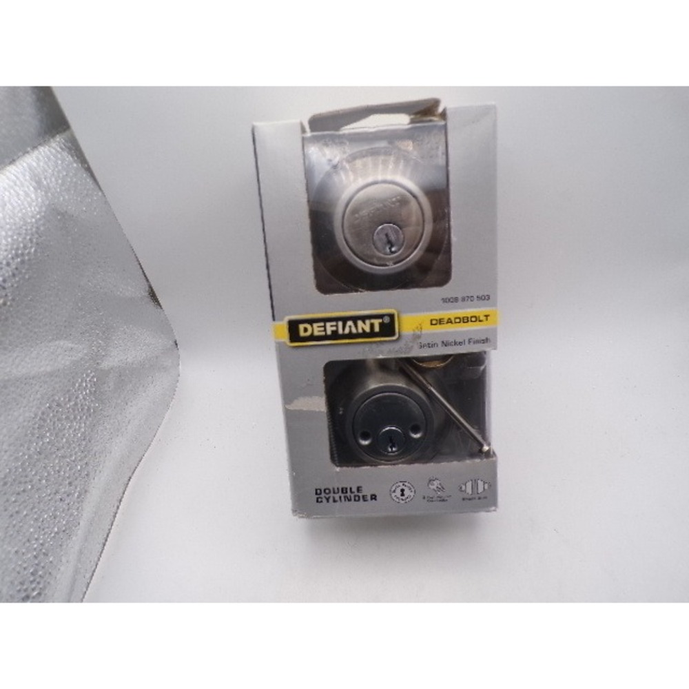 Defiant‎ Double Cylinder Deadbolt Satin Nickel Finish 1002 870 503 Security Lock